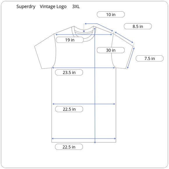 SUPERDRY Men’s Vintage Logo Cross Hatch Tee Electric Blue - Picture 2 of 6